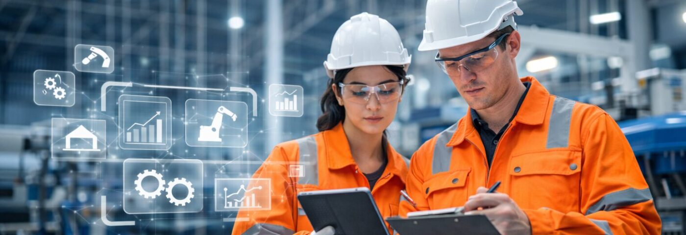 AI generated workers in a factory